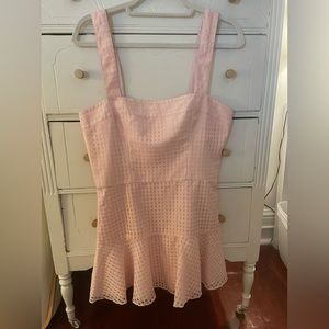 Amanda Uprichard Pink Gingham Drop Waist Dress